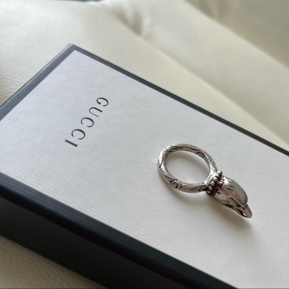 New GUCCI ANGER FOREST EAGLE 925 SILVER Ring 7,5 - Picture 5 of 5